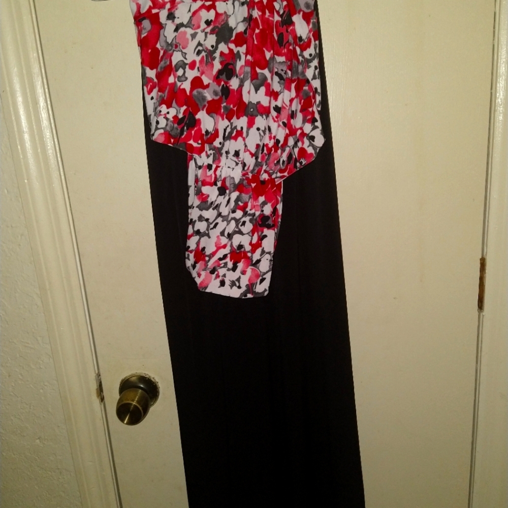 Women black dress with color patterns